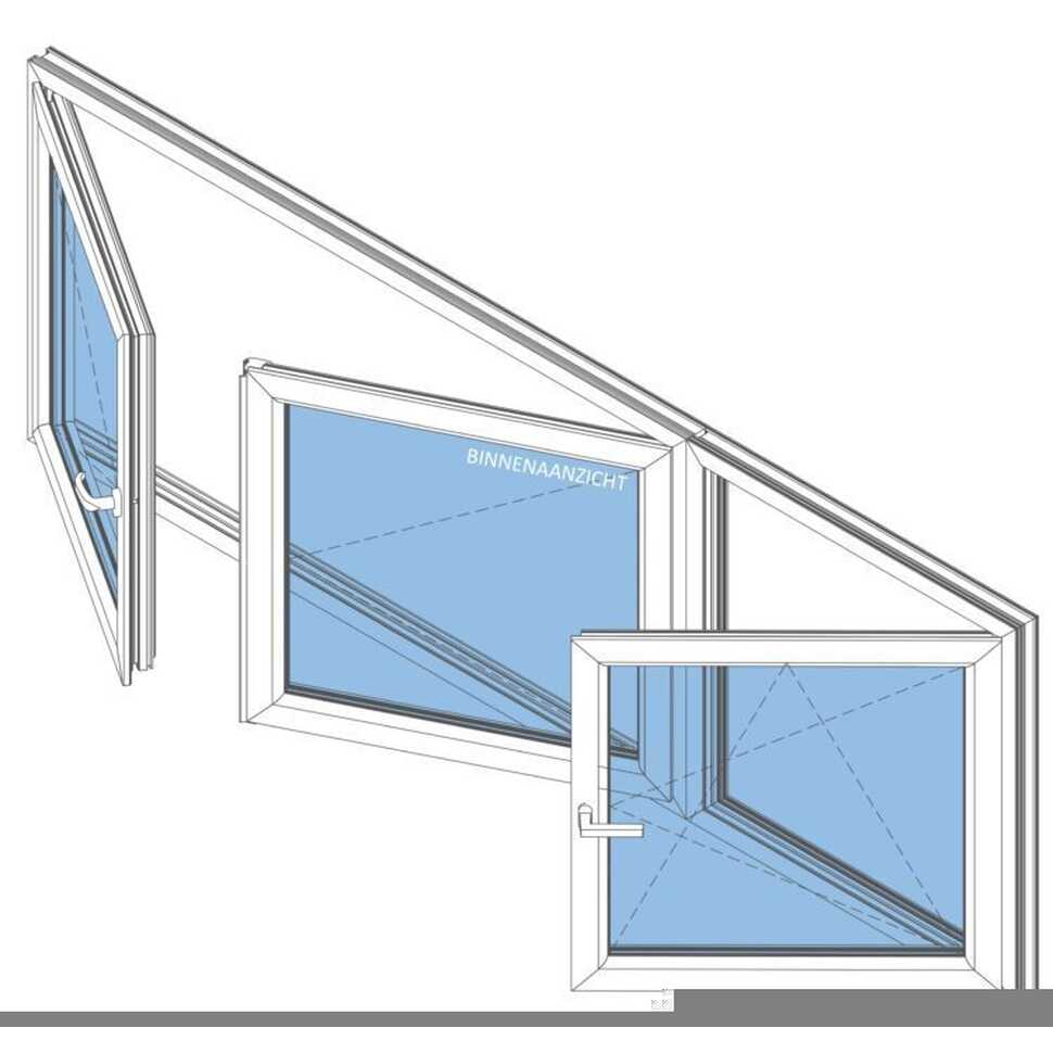 Draaikip raam dubbel draaikip raam vaste bewegende middenstijl 